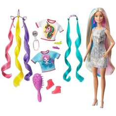 Кукла Barbie Радужные волосы GHN04