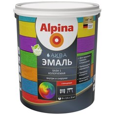 Эмаль акриловая Alpina Аква Эмаль глянцевая База 1, 2,5 л