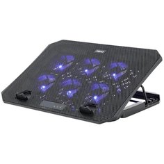 Охлаждающая подставка для ноутбука до 17", 6 вентиляторов , 2 USB, регулировка наклона, KS-is