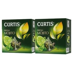 Чай зеленый Curtis Fresh Mojito в пирамидках, 20 шт., 2 уп.