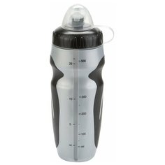 Велосипедная фляга TBS cb-15027w. объем: 600л. с широким горлышком. с крышечкой. с резиновой нескользящей вставкой. с индикатором наполнения и шкалой