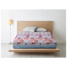 Простыня Ночь Нежна Акварель (голуб.) осн. 7451-1 Бязь 120гр. 1.5 сп. 215х147 полоса новая