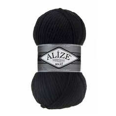 Пряжа Alize Superlana Maxi, 25 % шерсть, 75 % акрил, 100 г, 100 м, 5 шт 60 черный