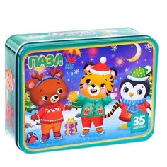 Пазлы в металлической подарочной коробке Ура! Новый год! 35 деталей Puzzle Time