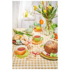 Набор Мари Санна Клетка (желт.) 9567-1 Скатерть 150х200 Салфетка 6 шт.