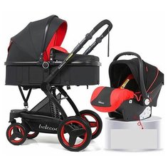 Детская коляска 3 в 1 Belecoo X6 Red (Красная) c 0-3 лет с автокреслом