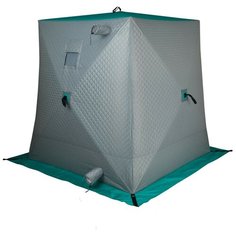 Палатка зимняя PREMIER Куб Комфорт утепл. 1,5х1,5 biruza/gray