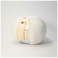 Пряжа Пехорка Детский каприз трикотажный, 50% мериносовая шерсть, 50% фибра, 50 г, 400 м, 5 шт 01 белый