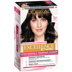 LOreal Paris Excellence стойкая крем-краска для волос, 3.00 темно-каштановый