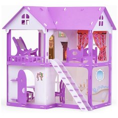 KRASATOYS кукольный домик Светлана, 000251, бело-сиреневый