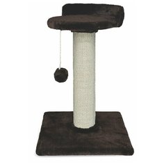 Зверье МОЕ Когтеточка- столбик с полкой, сизаль, венге. 40*40*60см Зверьё Моё