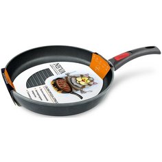 Сковорода-гриль InHome литая низкая, съемная ручка, 24см, черный