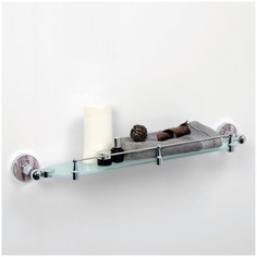 Полка для ванной стеклянная с бортиком WasserKRAFT Regen K-6944