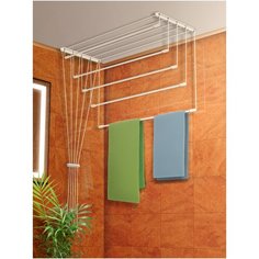 Сушилка для белья настенно-потолочная "Лиана", 5 прутьев, длина 1.4 м МастерПласт