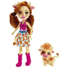 Кукла Enchantimals Кейли Коровка и Кёрдл, 15 см, FXM77