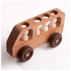 Машинка деревянная Мини- автобус с пассажирами Wood Fun