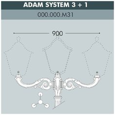 Fumagalli Консоль для паркового фонаря FUMAGALLI ADAM SYS 3L+1 000.000. M31. A0