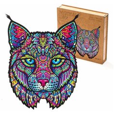 Деревянные пазлы Zufa Мистическая Рысь XL 271 деталь 25х43 см Фигурные пазлы Развивающие игры