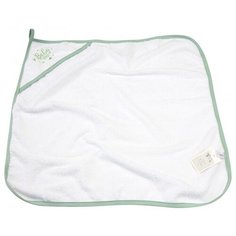 YUMMYKI Полотенце для новорожденных с уголком банное 78х78 см белый/мятный