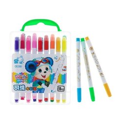 Calligrata Фломастеры, 18 цветов, в пластиковом пенале с ручкой, вентилируемый колпачок, «Мышка