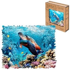 Деревянные пазлы Zufa Черепаха М 230 деталей 24х30 см Фигурные пазлы Развивающие игры