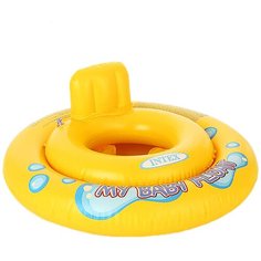 Круг для плавания с сиденьем d-67см ПВХ желтый (от 1-2 лет) Intex