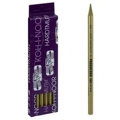 Koh-I-Noor Карандаш цветной цельнографитовый 7.1 мм Koh-I-Noor 8750/040 Progresso, в лаке золотой, L=153 мм
