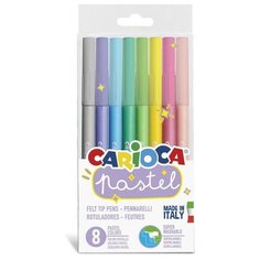 CARIOCA Фломастеры 8 цветов Carioca "Pastel" пастельная палитра, смываемые, блистер, европодвес