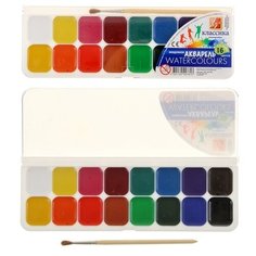 Луч Акварель «Луч» Классика, 16 цветов, с кистью