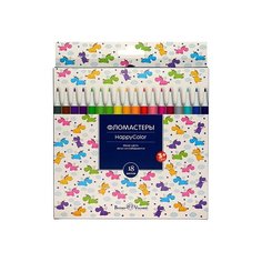 Фломастеры "HAPPYCOLOR" 18 ЦВ. 2 вида Bruno Visconti