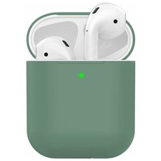 Чехол силиконовый Deppa Ultra Slim для AirPods, темно- зеленый