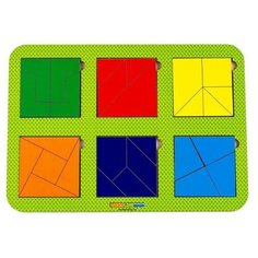 WoodlandToys Игры Никитина "Сложи квадрат", 6 квадратов, уровень 4, 064304