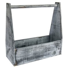 Кашпо деревянное Дарим Красиво 30*14*30 см, "Таежный", с ручкой, состаренный