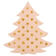 Конверт для столовых приборов Доляна Елка с золотом, 35х23 см, бежевый