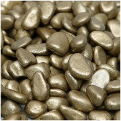 Грунт для аквариума " Галька золотистый металлик" галька декоративная 350 г фр.5-10 мм Decor DE