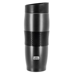 Термокружка LARA LR04-24 380мл, двойные стенки, вакуум, сталь/силикон