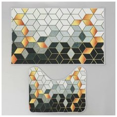 Набор ковриков для ванны и туалета "Бурлеск", 2 шт: 50x80, 50x40 см Доляна