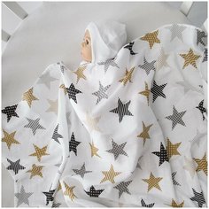Пеленка муслиновая Amarobaby Rainbow Звёзды пэчворк 135х115