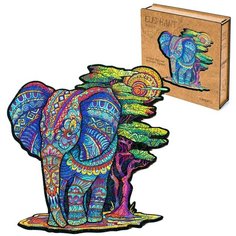 Деревянные пазлы Zufa Слон М 197 деталей 26х27 см Фигурные пазлы Развивающие игры