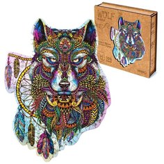 Деревянные пазлы Zufa Волк М 196 деталей 24х32 см Фигурные пазлы Развивающие игры