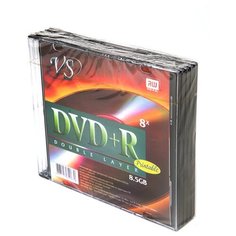 Диск DVD+R VS 8.5Gb 8x Slim Case, 5шт