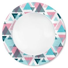 ND Play Тарелки одноразовые бумажные Геометрия, 23 см, 6 шт., белый/розовый/мятный