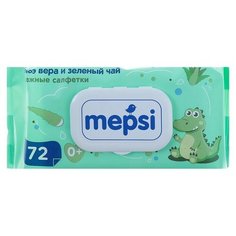 Mepsi Влажные салфетки Mepsi, с экстрактом алоэ вера и зелёного чая, детские 72 шт.