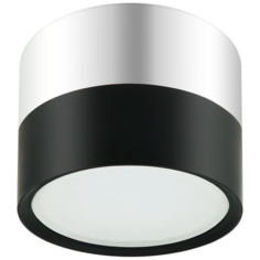 OL7 GX53 BK/CH Подсветка ЭРА Накладной под лампу Gx53, алюминий, цвет черный+хром (40/1440) ERA