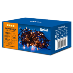 Гирлянда светодиодная электрическая 10 м 100 LED теплый белый(желтый) свет Uniel