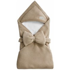 Конверт Amarobaby Pure Love Batic вязаный утепленный на выписку, бежевый, 85см.