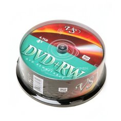 Диск DVD+RW VS 4.7Gb 4x Cake Box, 25шт