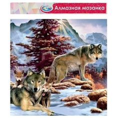 Алмазная мозаика без подрамника, частичное заполнение «Волки» 40?50 см Сима ленд