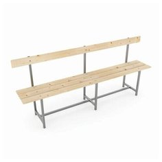 Скамья со спинкой деревянная на металлокаркасе "СТ 6", 2000х350х860 мм ТИТАН