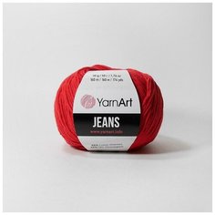 Пряжа YarnArt Jeans, 55 % хлопок, 45 % акрил, 50 г, 160 м, 2 шт 90 красный